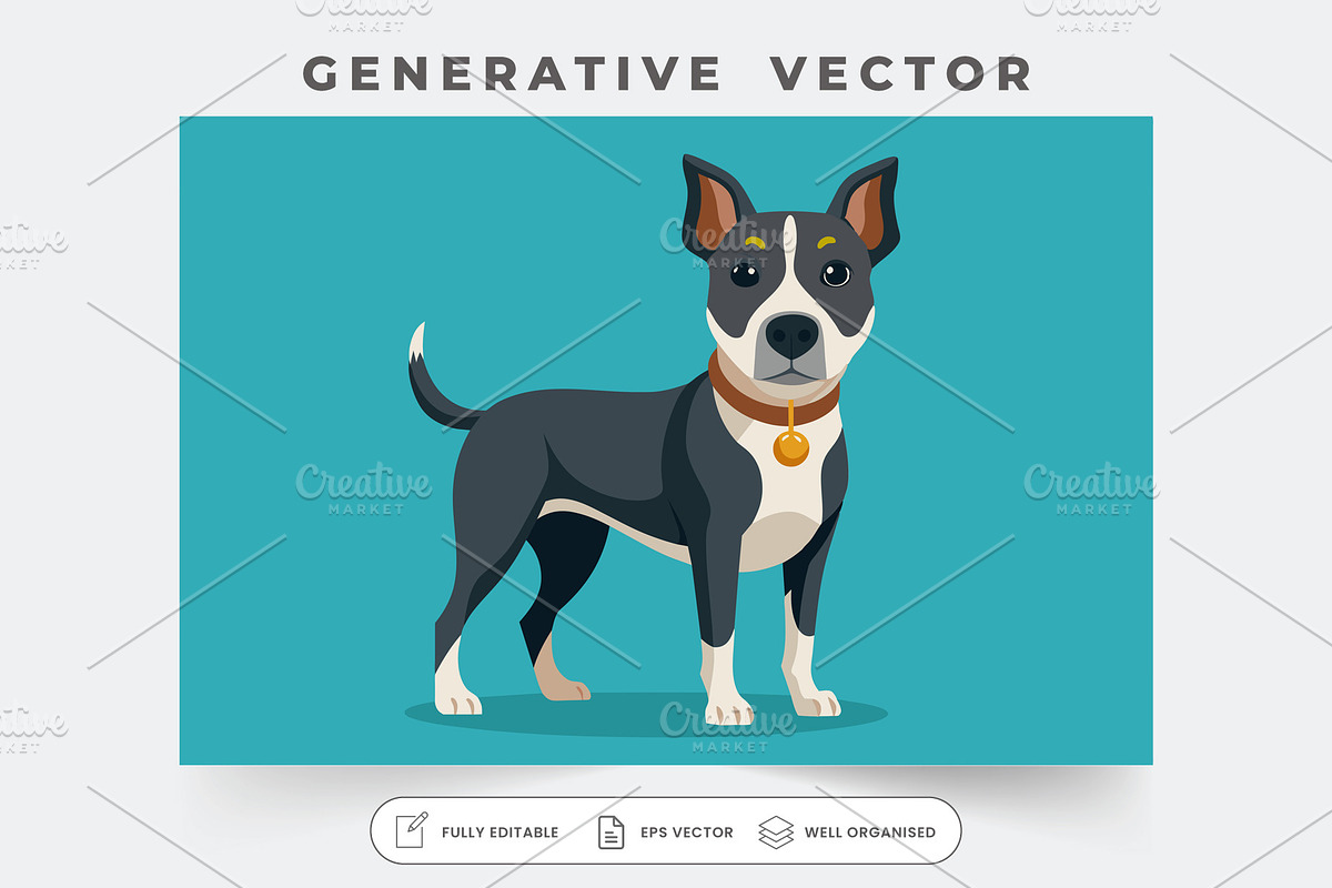 A cheerful dog stands upright with a, a Graphic by Iftikhar Alam