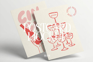 Set Of 2 Postcard Poster Mockup