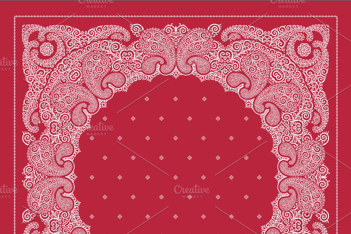 Bandanna print design set (vector), a Pattern Graphic by Bakhtiozin art graphic (Photo 6 of 8)
