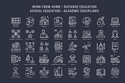 Work From Home, Distance Education, an Outline Icon by Nuburu (Thumbnail 1 of 4)