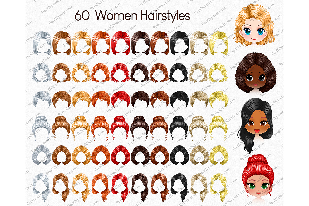 Chibi Graduation Girls Clipart  PNG, a Person Illustration by Podcliparts (Photo 6 of 6)