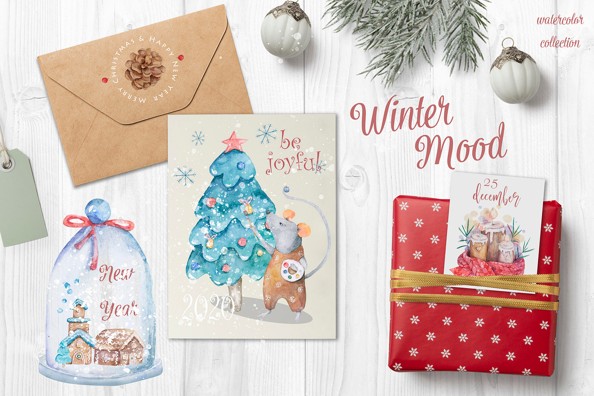 Christmas Story Watercolor cute Rats, an Animal Illustration by Ann Art Houze (Photo 5 of 13)