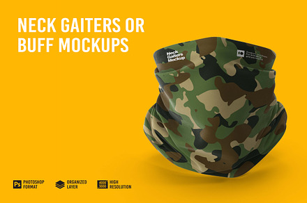 Neck Gaiters or Buff Mockup, a Mask Mockup by Aprndy85