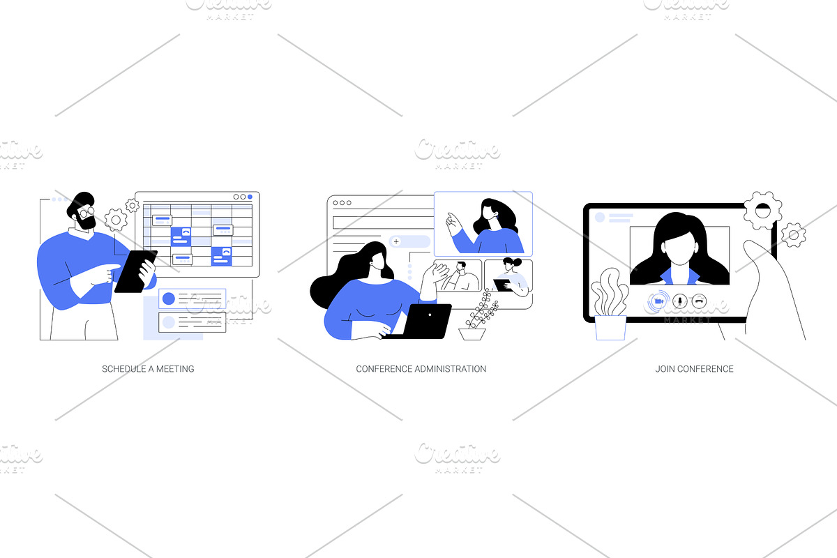 Online meeting management isolated, a Technology Illustration by Visual Generation