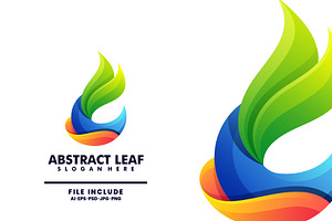 Abstract Leaf Colorful Logo