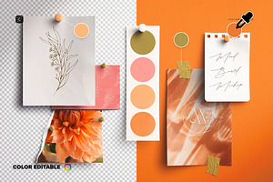 Collage Mockup With Photos And Paper