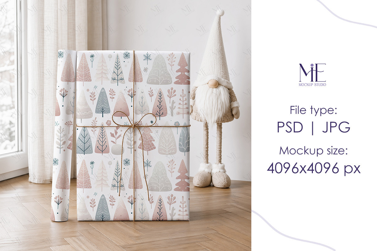 Wrapping Paper Mockup Gift Wrap, a Packaging Mockup by Mie Mockup Studio (Photo 2 of 7)
