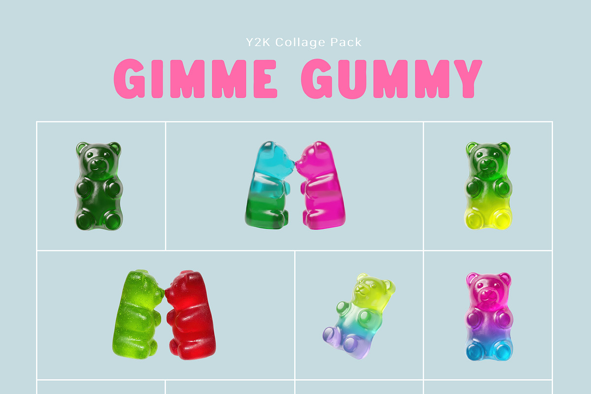 Gimme Gummy: Y2K Collage Pack, an Object Graphic by divanovskaya_nv (Photo 5 of 17)