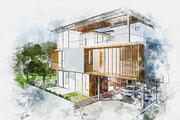 Exterior Watercolor Effect Bundle, an Action Add-On by MRI STUDIO (Thumbnail 23 of 24)