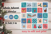 Christmas Advent Calendar 25 Cards, a Card Template by AnnaViolet_store (Thumbnail 2 of 10)