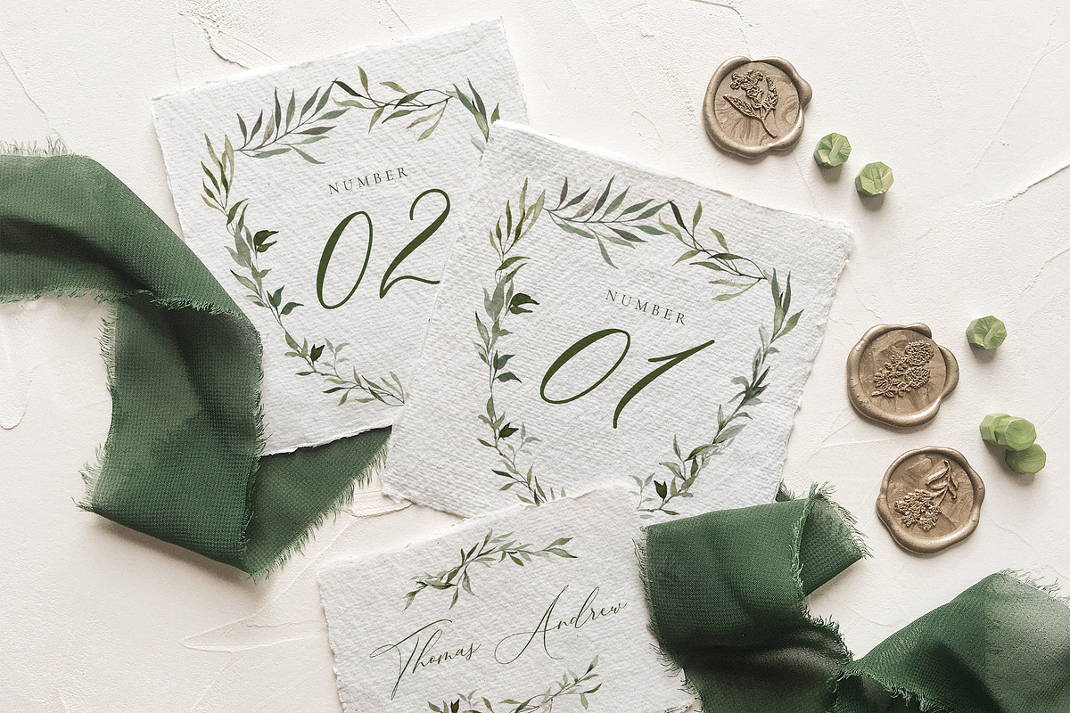 Watercolor Monogram Wedding Suite, an Invitation Template by BlueRobinDesignShop (Photo 5 of 14)