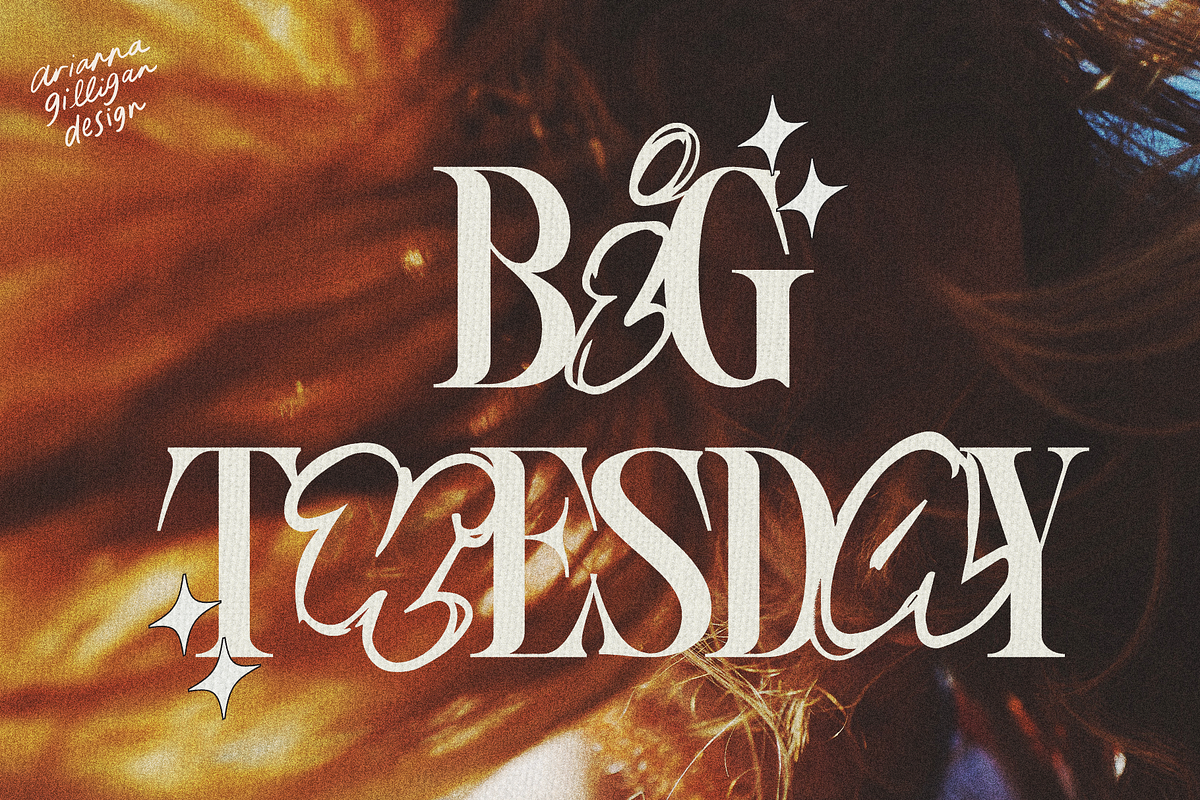 Big Tuesday Bubble Letters, a Font by Drawn By Arianna (Photo 1 of 3)