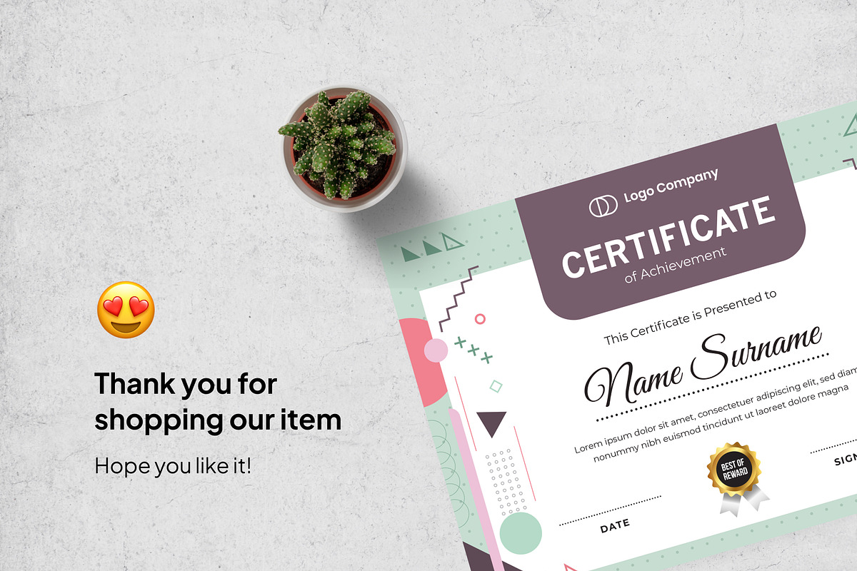 Certificate Template, a Stationery Template by Panen Creative (Photo 3 of 3)