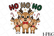 Ho Ho Ho Reindeer Christmas PNG, an Illustration by DreamPrint404 (Thumbnail 1 of 7)