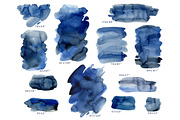 Navy Blue Watercolor Stains Splashes, a Texture Illustration by GraphicsDish (Thumbnail 2 of 3)