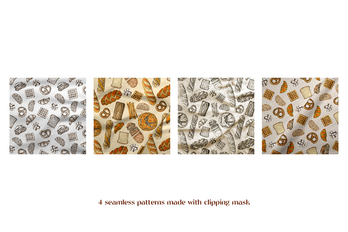 Local bakery. Types of bread., a Food Illustration by handsketched (Photo 10 of 15)