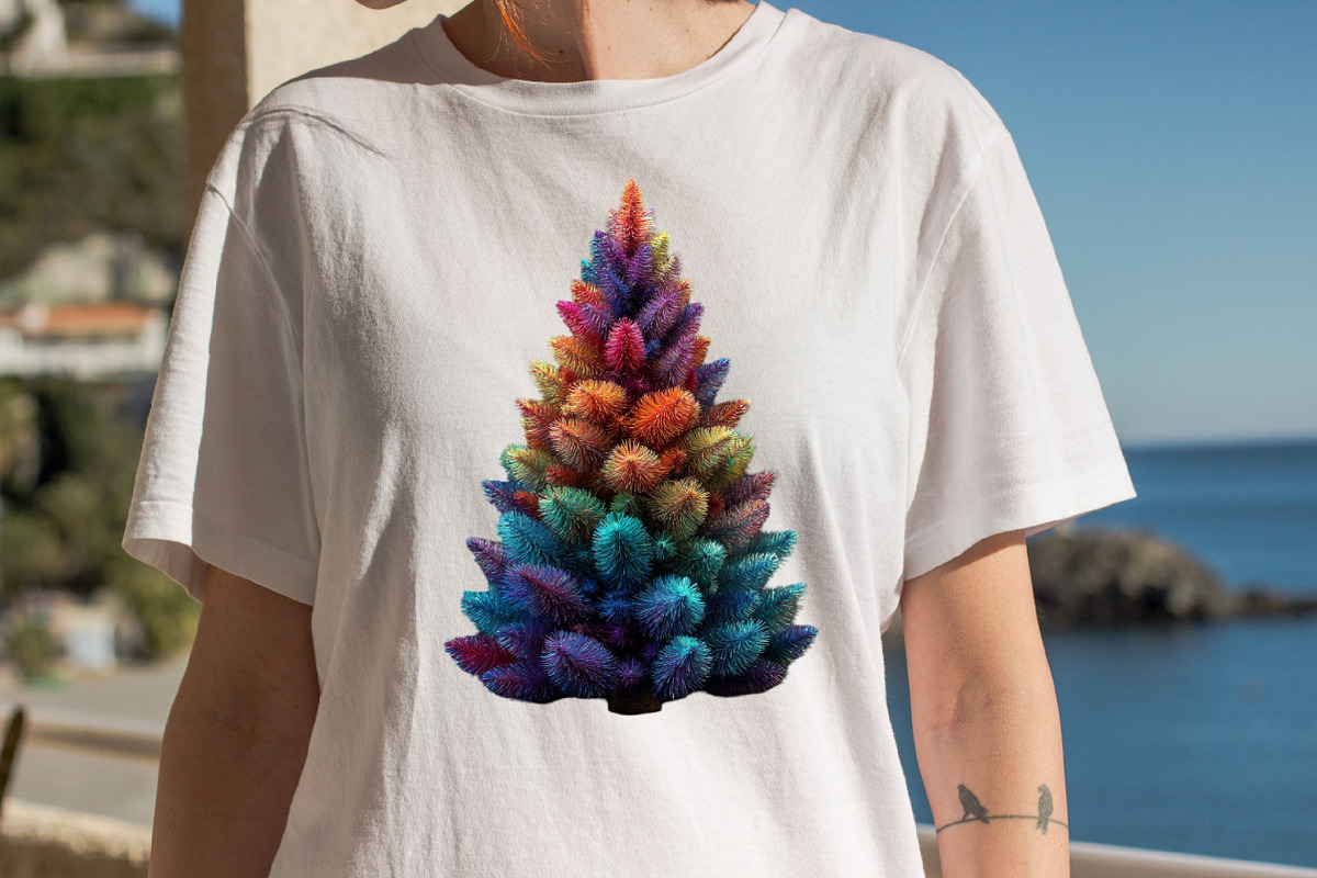 Colorful Christmas Tree Clipart  Bun, an Illustration by SVGArt (Photo 8 of 8)