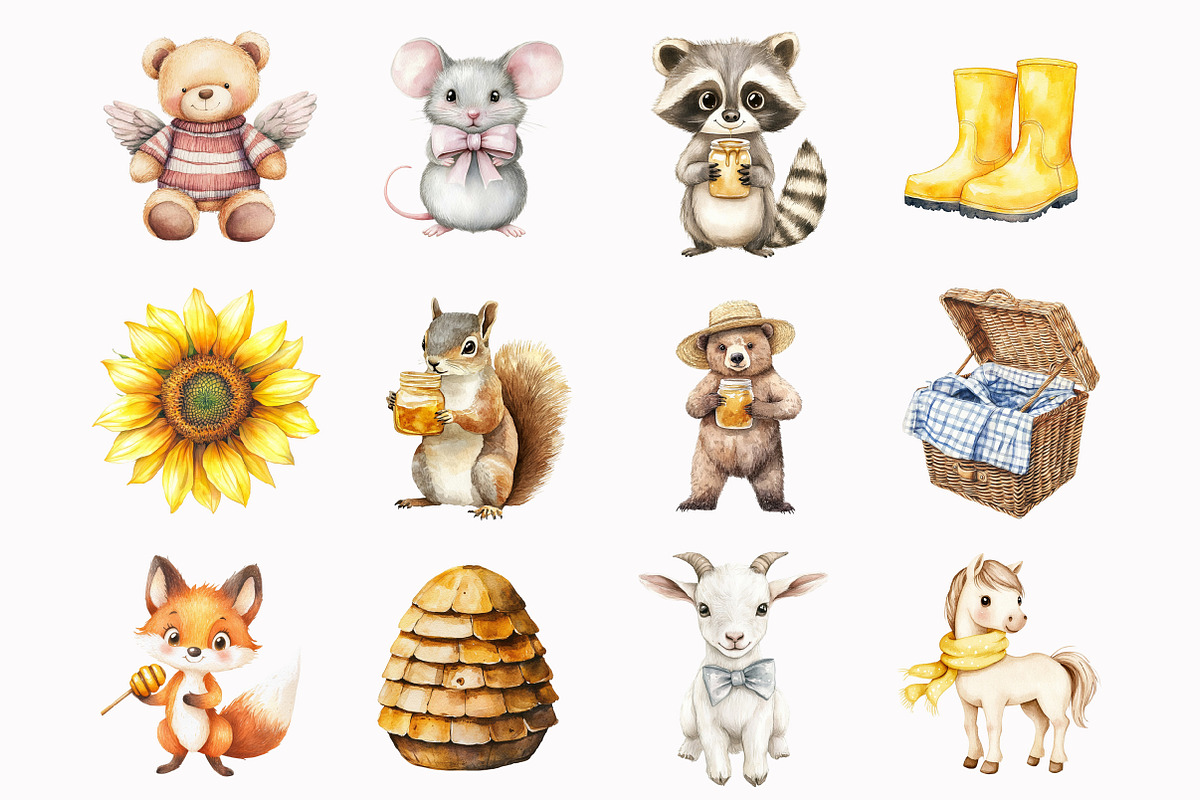 Watercolor Baby Bee Clipart, a Seasonal Illustration by Design Market (Photo 3 of 4)