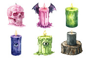 Watercolor Halloween Candles Clipart, an Illustration by Daily.Designs (Thumbnail 4 of 5)