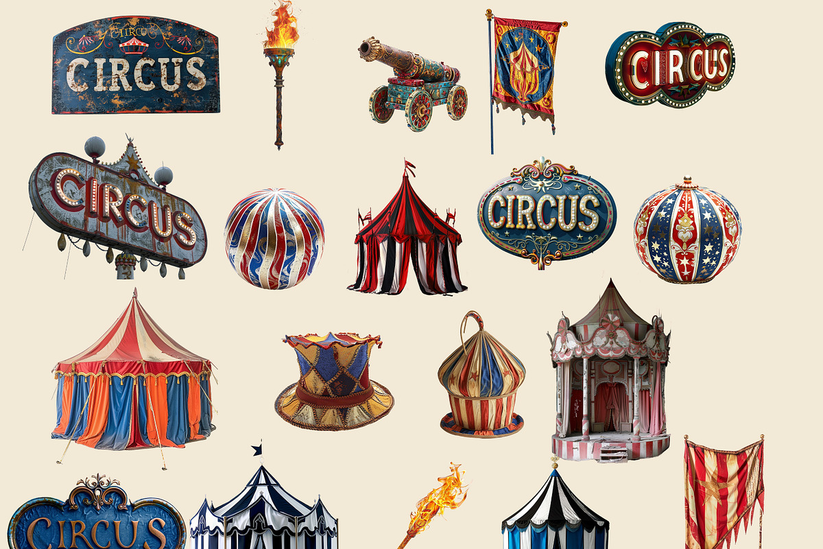 Peculiar Circus Crew Clipart Bundle, a Person Illustration by Fusion Dream (Photo 5 of 7)