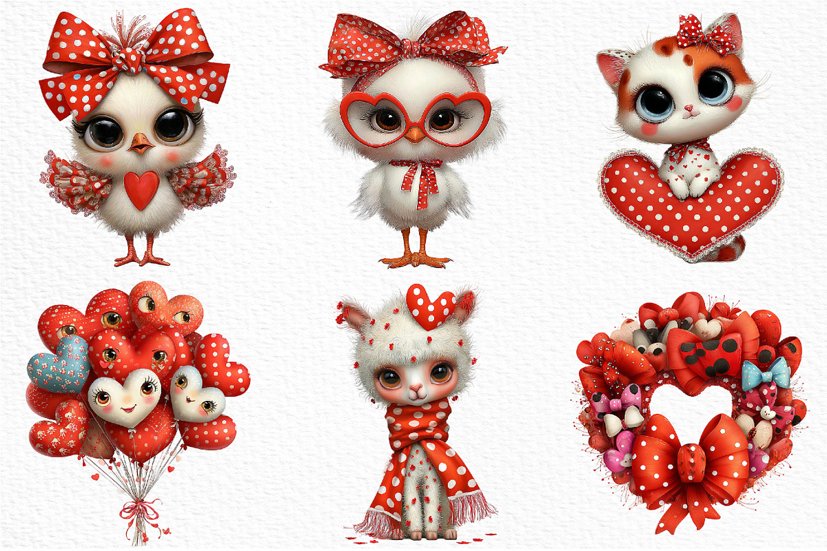 Kawaii Valentine Clipart Bundle, an Illustration by Craft Nest (Photo 4 of 10)