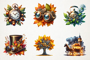 Steampunk Autumn Clipart, an Illustration by RobertsArt (Thumbnail 5 of 7)
