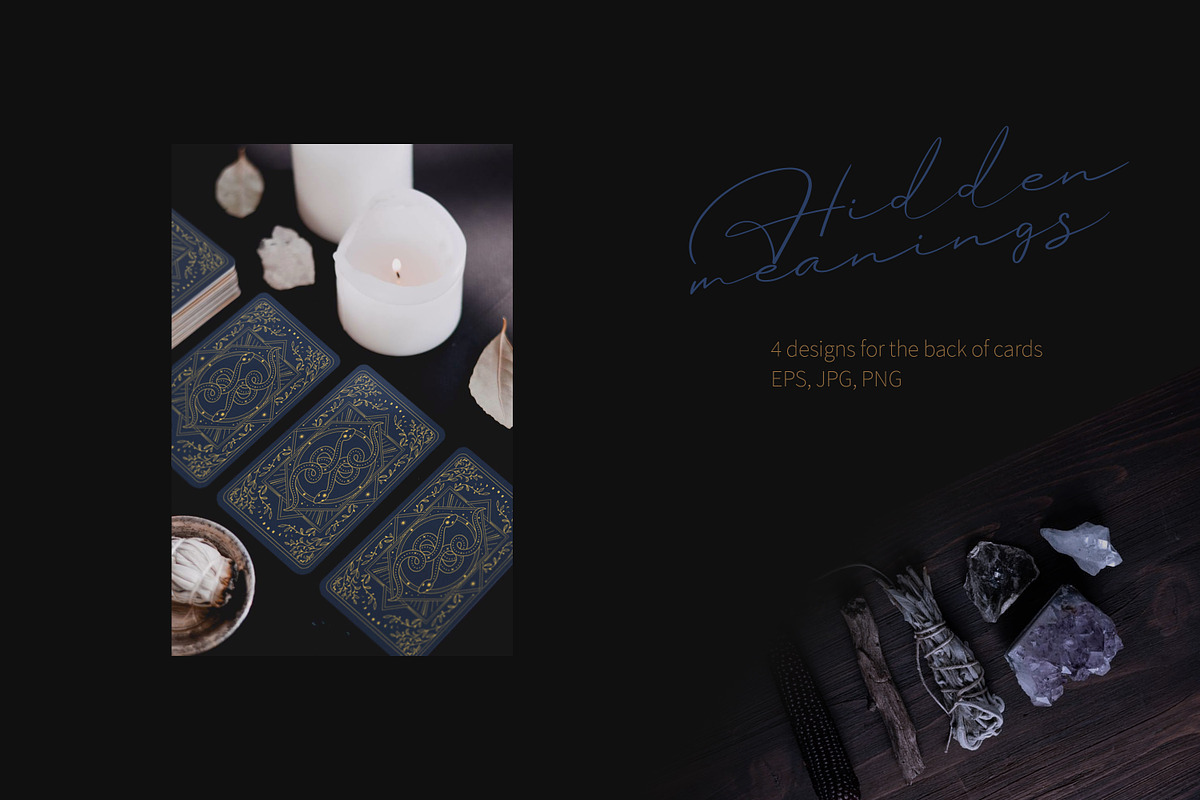 4 designs for back of tarot cards, a Background Graphic by Nadia Murash (Photo 2 of 4)