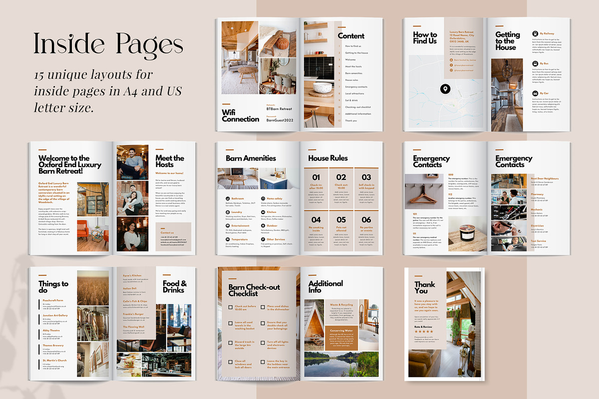 Airbnb Welcome Book & Signs Template, a Brochure Template by RWstudio (Photo 3 of 10)