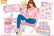 Planner girl clipart, an Illustration by Libby Wishes (Thumbnail 8 of 10)