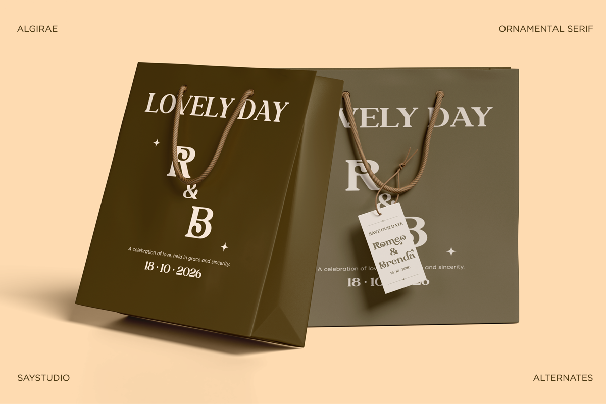 Algirae - Modern Ornamental Serif, a Serif Font by Say Studio (Photo 5 of 10)