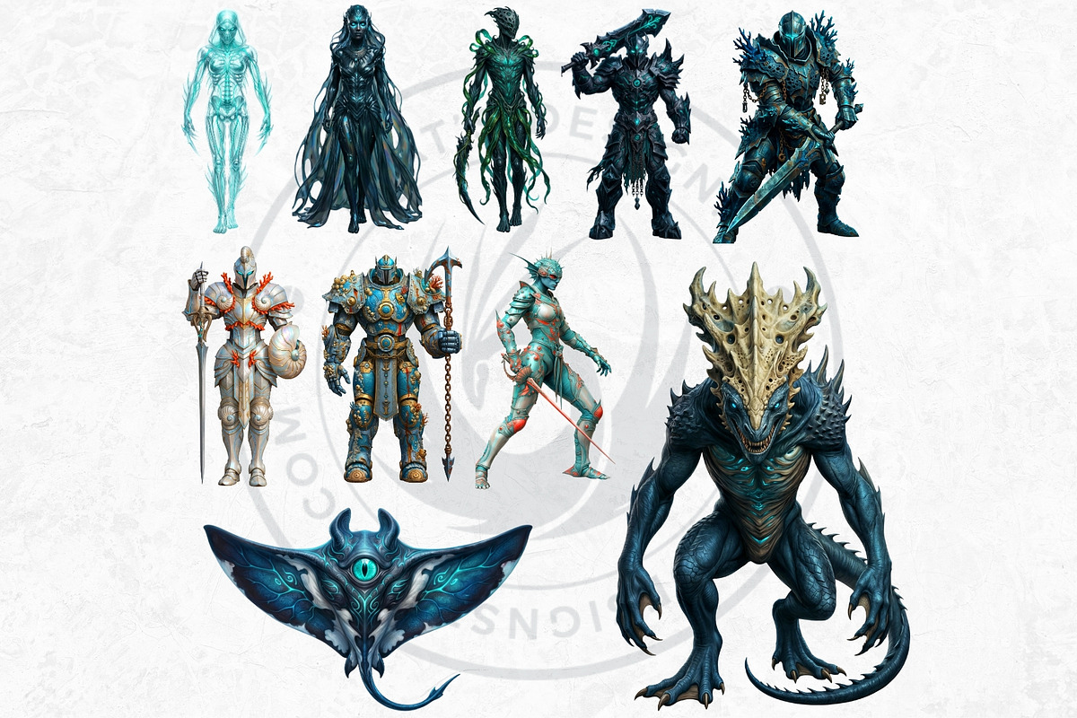 Legends of the Deep Cliparts, a Person Illustration by ThatsDesignArt (Photo 9 of 15)