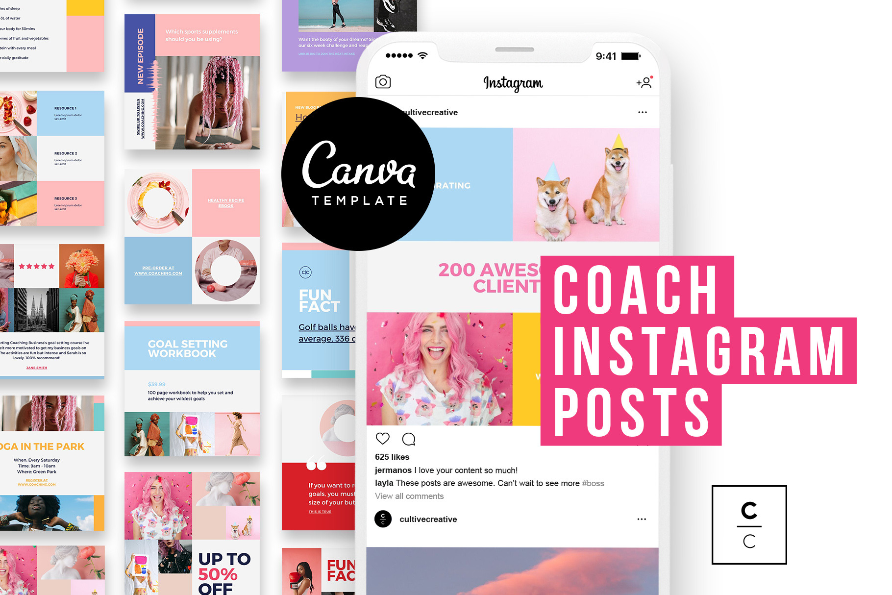 Colorful Coach Instagram Feed Canva, a Social Media Template by Cultive ...