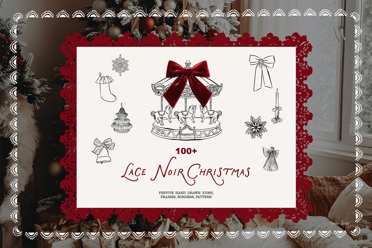 Lace Noir Christmas Collection, a Seasonal Illustration by lokko studio (Photo 1 of 13)