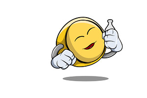 Happy Emoji With Bottle In Logo