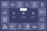 Building Line Vector Icons V2, an Outline Icon by Jumbo Icons (Thumbnail 2 of 5)