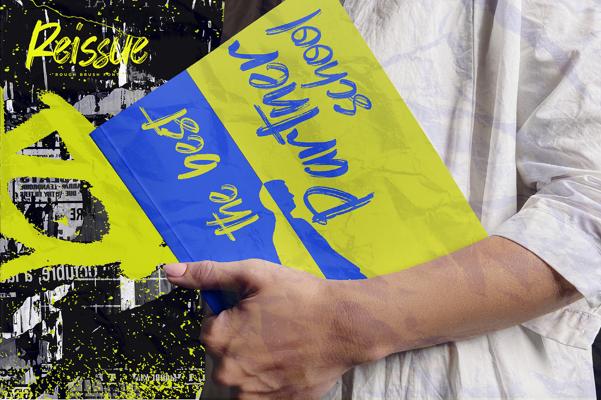 Reissue – Rough Brush Font, a Handwritten Font by Almarkhatype (Photo 2 of 8)