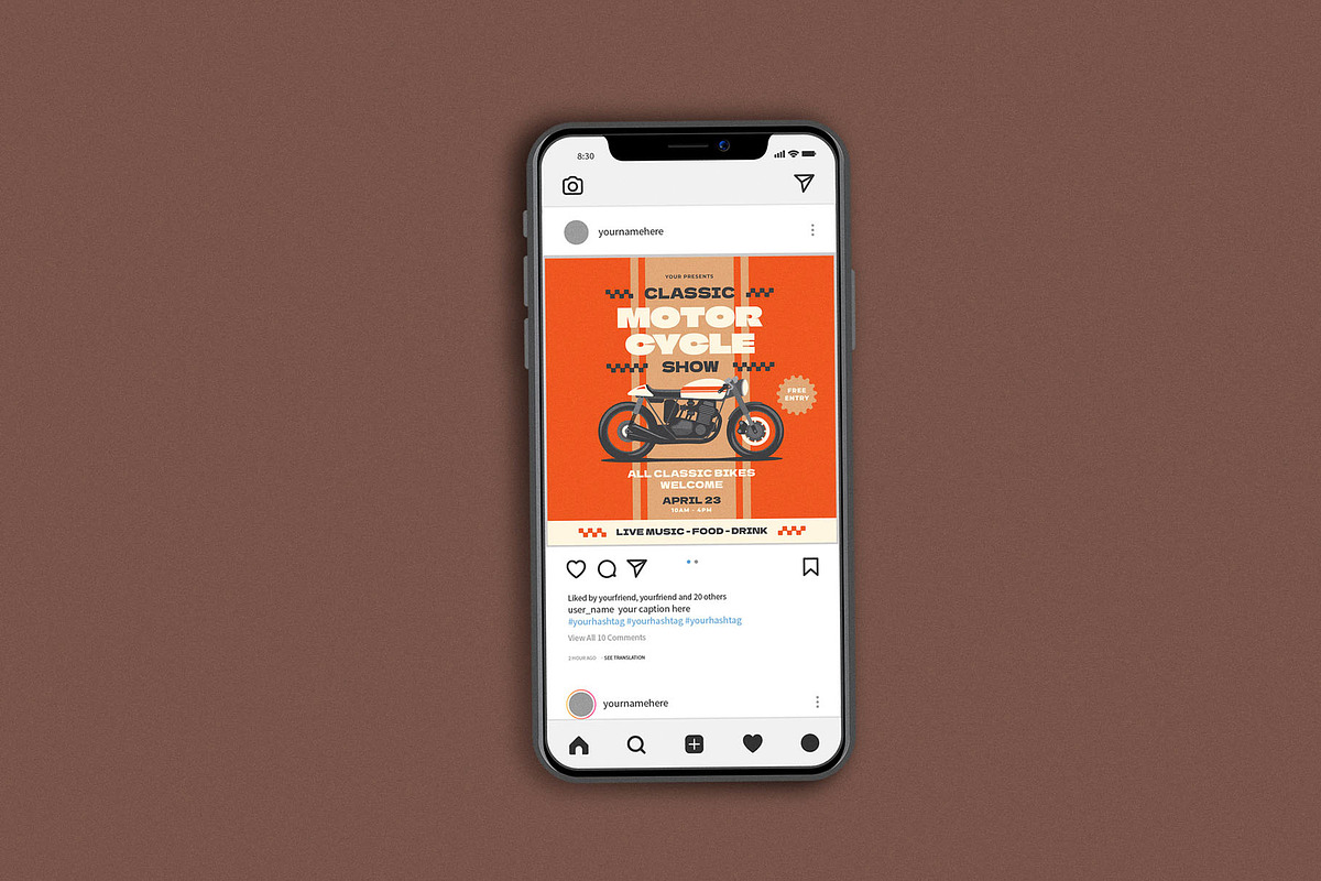 Classic Motorcycle Orange, a Flyer Template by Me55enjah Design (Photo 3 of 4)