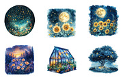 Magical Celestial Garden Clipart, an Illustration by SinaCreation (Thumbnail 2 of 5)