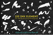 Black&White patterns + ink elements, a Pattern Graphic by Bosotochka♥Art (Thumbnail 7 of 9)
