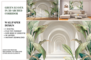 Wallpaper Design Green Leaves, an Illustration by Liubovi Samoilova SHOP (Thumbnail 1 of 4)