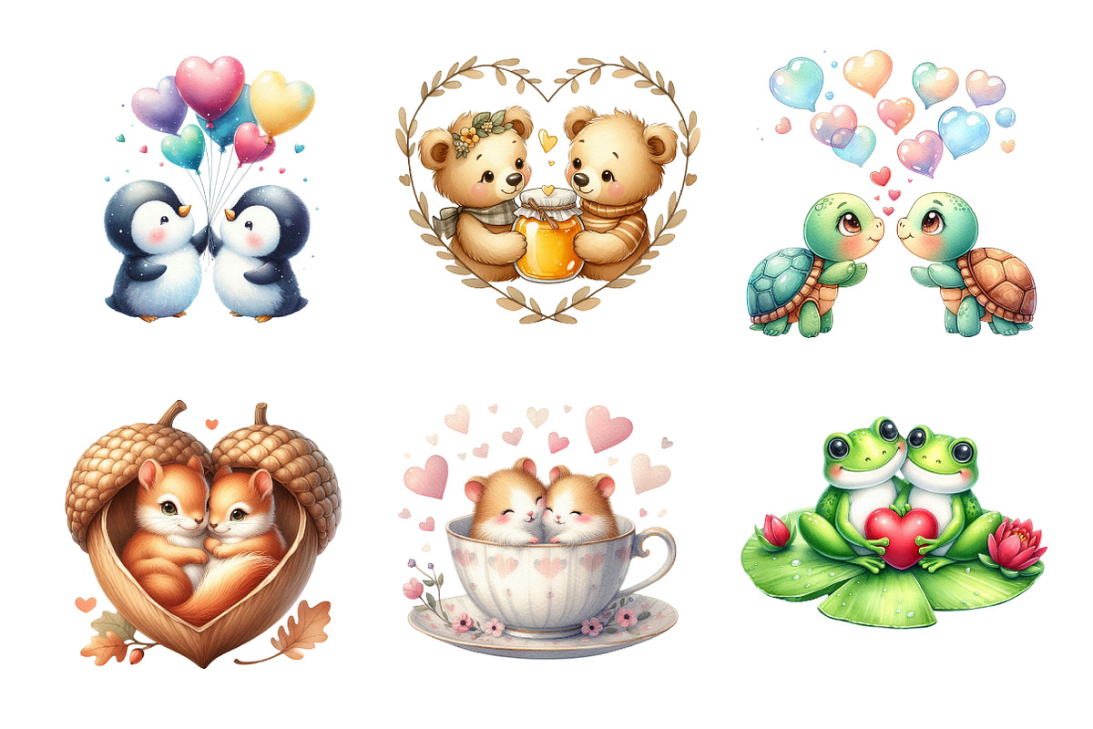 Valentine's Animal Couples, an Illustration by Design Market (Photo 2 of 5)