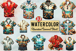 Hawaiian Summer Shart Clipart, an Illustration by SVGArt