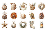 Neutral Rustic Christmas Clipart, an Illustration by Designking (Thumbnail 3 of 5)