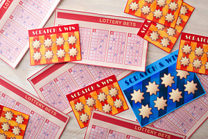 Colorful Lottery Tickets and Scratch Cards, a Sports & Recreation Photo by Davizro's Market