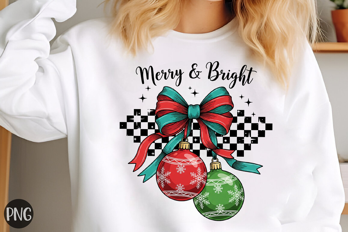 Retro Christmas Ornaments Bow PNG, an Illustration by Libby Wishes (Photo 1 of 6)