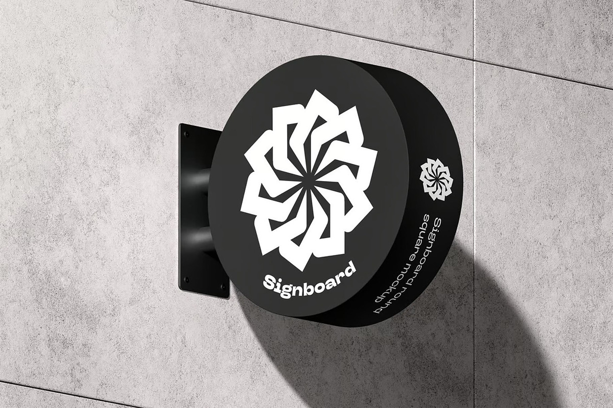 Signboard Round Mock-up, an Advertising Mockup by zippypixelstudio (Photo 4 of 14)