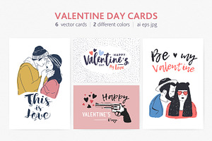 Happy Valentine's day cards set, a Decorative Illustration by Good Studio
