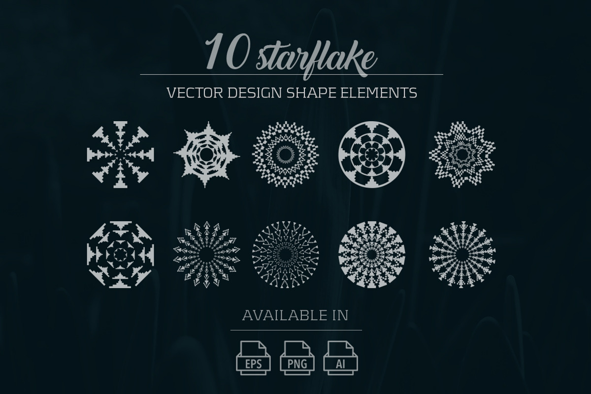 10 starflake vector design elements, an Object Graphic by Vova (Photo 1 of 6)