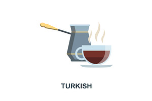 Turkish Coffee Flat Icon. Color