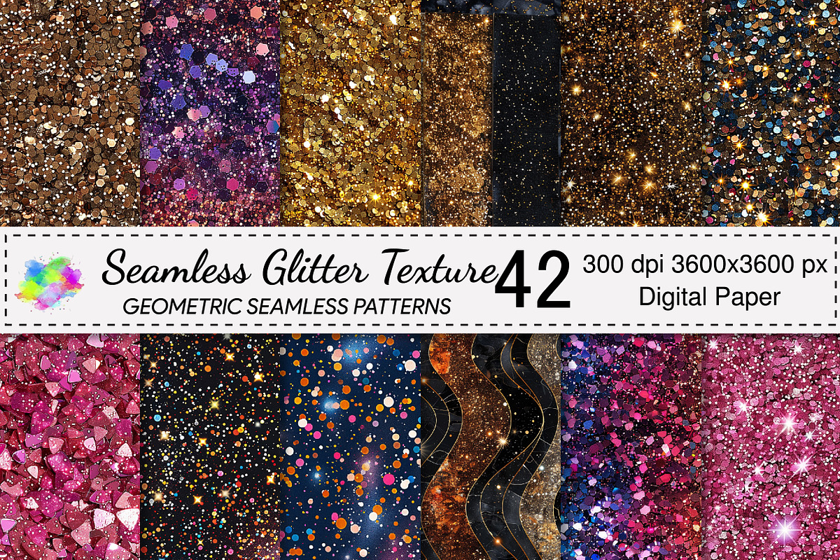 Seamless Glitter Texture Backgrounds, a Pattern Graphic by Canvas Craft (Photo 1 of 9)
